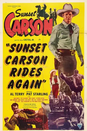 Poster for Sunset Carson Rides Again